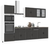 7 Piece Kitchen Cabinet Set Porto Black Engineered Wood 3314752