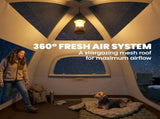 Inflatable Camping Tent with Rainfly, 3 Man Air Tent 3000mm Waterproof Blow Up Tents, Cream T3398P551665