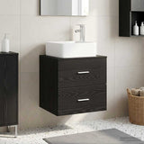 Wall-Mounted Sink Vanity Black Oak 53 x 34.5 x 63 cm 890287