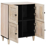 Sideboard Bleached White 60 x 33 x 75 cm Solid Mango Wood 4018142