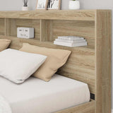 Storage Headboard with Shelf Sonoma Oak 200 cm Engineered Wood 3335471