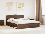 Bed Frame with Headboard Brown Oak 140 x 200 cm Solid Pine Wood 3413305
