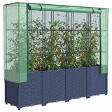 Raised Bed with Greenhouse Cover Rattan Look 160x40x153 cm 4015831
