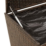 Garden Storage Box with Wheels Brown 283L Poly Rattan 365317