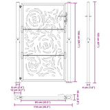 Garden Gate Black 100x150 cm Steel Flame Design 4100991