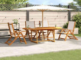 5 Piece Garden Dining Set Solid Wood Acacia and Textilene 3279294