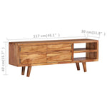 ZNTS TV Cabinet Solid Acacia Wood with Carved Doors 117x30x40 cm 244973