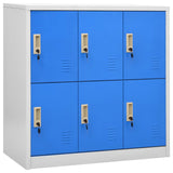 Locker Cabinet Light Grey and Blue Steel Medium 336437