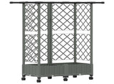 Raised Bed with Trellis and Roof Light Grey 124 x 40 x 127 cm 3423036