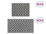 50 Piece Towel Set Black and White Cotton 136293