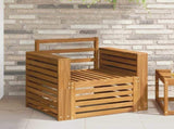 Outdoor Sofa Solid Acacia Wood Natural 3436359