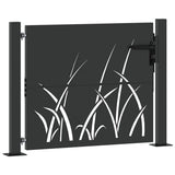 Garden Gate with Lock Black 110 x 105 cm Powder-coated steel 42015889