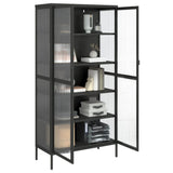 Highboard Black 85x40x180 cm Glass and Steel 353004