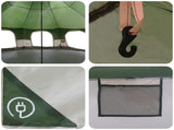 Family Tent Green 10-Person 185T Polyester with PU Coating 42017391