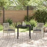 Garden Chair 2 pcs Light Grey 55 x 53 x 85 cm Poly Rattan 42003450