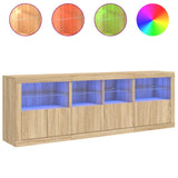 Sideboard with LED Lights Sonoma Oak 202x37x67 cm 3209011