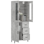 Highboard Concrete Grey 69.5x34x180 cm Engineered Wood 3198677