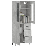 Highboard Concrete Grey 69.5x34x180 cm Engineered Wood 3198677