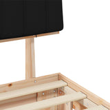 Bed Frame with Upholstered Headboard Black 140 x 200 cm 877486