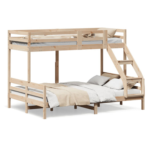 ZNTS Bunk Bed 90x200/140x200 cm Solid Wood Pine 3207189