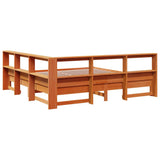 Bookcase Bed without Mattress Wax Brown 200x200 cm Solid Wood Pine 3324411