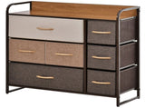 Chest of Drawers with 7 Foldable Drawers, 3-Tier Fabric Bedroom Dresser, Clothes Storage Unit for T3398P344162