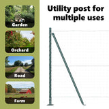 Fence Post with Concrete Base 52 pcs Green Powder-Coated Steel 3350230