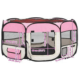 171012 Foldable Dog Playpen with Carrying Bag Pink 145x145x61 cm