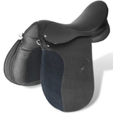 Horse Riding Saddle Black Leather 17.5 inch Durable 90645