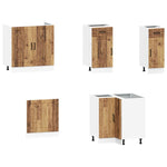 ZNTS 11 Piece Kitchen Cabinet Set Kalmar Old Wood Engineered Wood 3314949