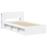 Bed Frame with Storage White 90 x 190 cm Engineered Wood 3433334