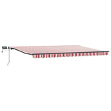 Retractable Awning Red and white 500 x 300 cm Fabric 3331266
