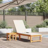 Sun Lounger Reclining Brown 53 x 202 x 89cm Solid Acacia wood 4108106