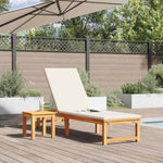 Sun Lounger Reclining Brown 53 x 202 x 89cm Solid Acacia wood 4108107