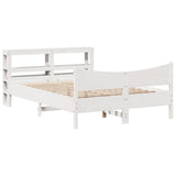 Bed Frame with Headboard White 150x200 cm King Size Solid Wood Pine 3306301