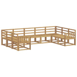 Outdoor Sofa Set 9 pcs White Solid Acacia Wood 3388213