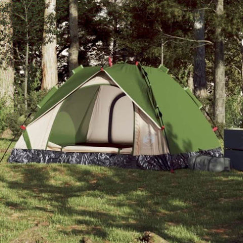 ZNTS Camping Tent Dome 3-Person Green Quick Release 4004193