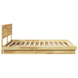 Bed Frame with Headboard without Mattress 200x200 cm Solid Wood Oak 3315738