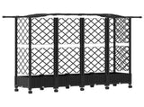 Raised Bed with Trellis and Roof Black 203.5 x 40 x 129 cm PP 3423153