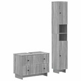 2 Piece Bathroom Cabinet Set EDE Grey Sonoma Engineered Wood 3417501