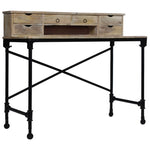 ZNTS Writing Desk Solid Mango Wood and Steel 110x50x96 cm 244947