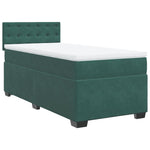 Box Spring Bed with Mattress Dark Green 100x200 cm Velvet 3286249