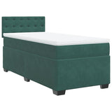 Box Spring Bed with Mattress Dark Green 100x200 cm Velvet 3286249