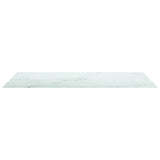 Table Top White 120x65 cm 8mm Tempered Glass with Marble Design 322260