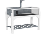 Wooden Tortoise House with Storage Shelf, Clear Observation Windows, Lamp Holder, Openable Top, T3398P375365