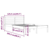 ZNTS Bed Frame without Mattress Solid Wood Pine 120x200cm 810425