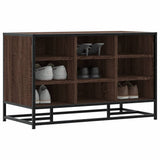 Shoe Bench Brown Oak 84x40x53.5 cm Engineered Wood and Metal 849233