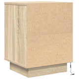 Bedside Cabinet with LED Lights Sonoma Oak 38x34x50 cm 861269