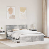 Bed Frame with Drawer Concrete Grey 160 x 200 cm Engineer Wood 3410689