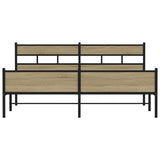 Metal Bed Frame without Mattress Sonoma Oak 200x200 cm 3308507